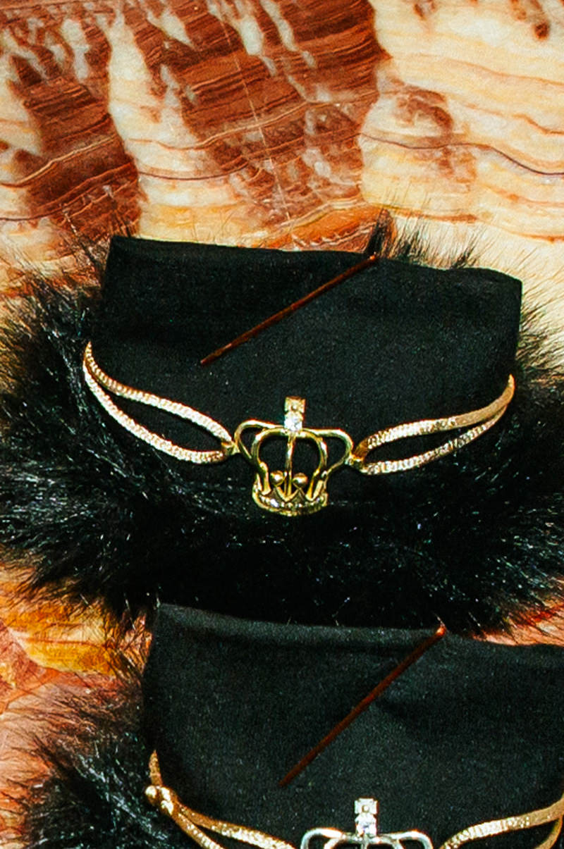 Large Satin Crown Bracelet – Gold-Plated Silver